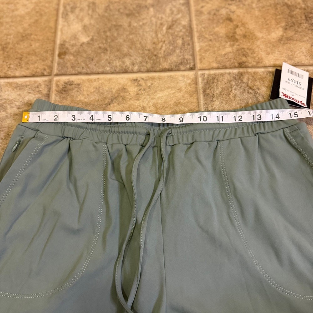 Cynthia Rowley Sage Green Activewear Shorts Drawstring Elastic Women Medium NWT - Picture 9 of 16